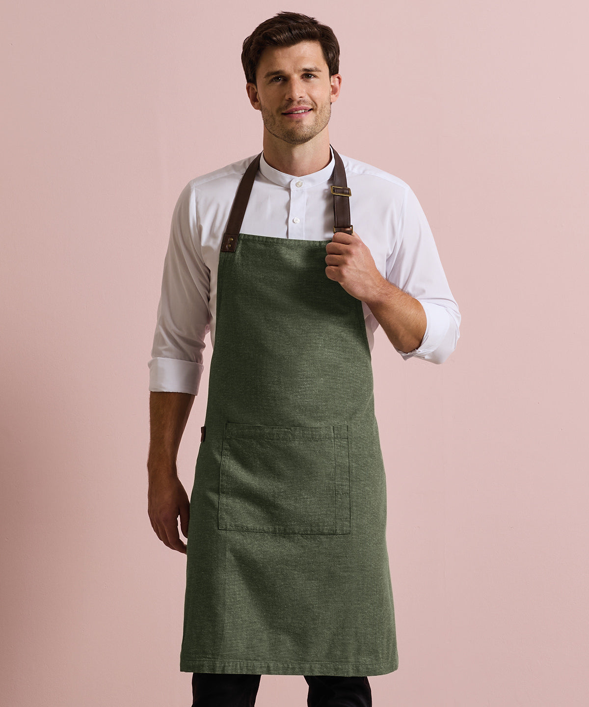Premier Annex Oxford bib apron, lifestyle photo