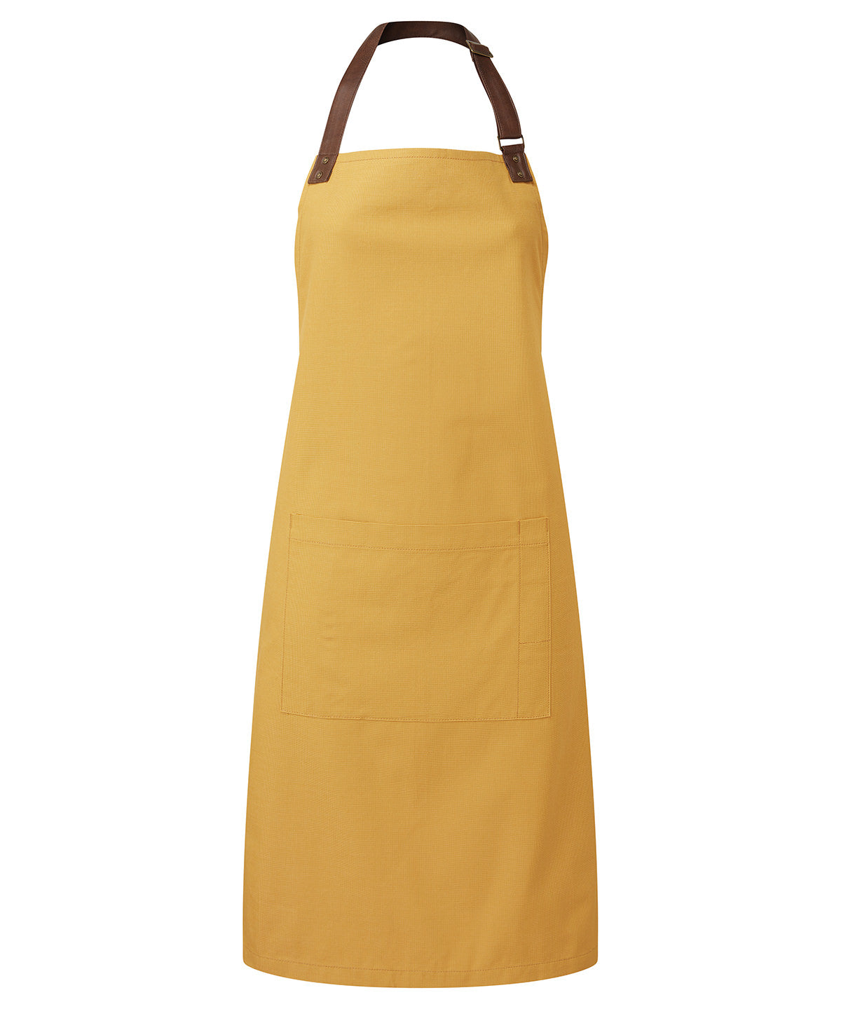 Premier Annex Oxford bib apron in Mustard, front view