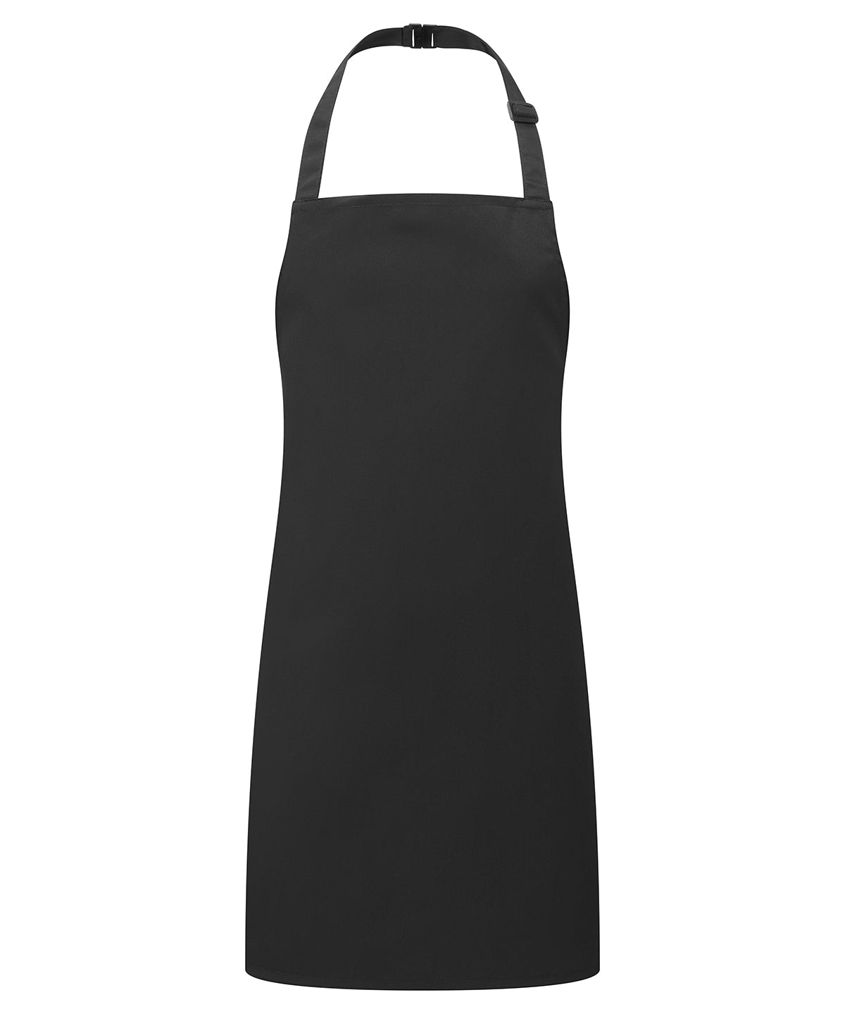 Premier Kids bib apron in Black, front view