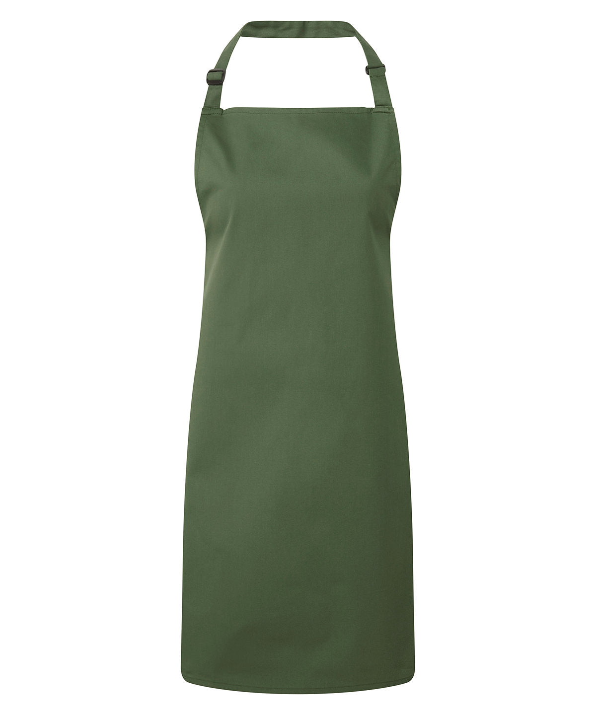 Premier Colours bib apron in Moss Green, front view