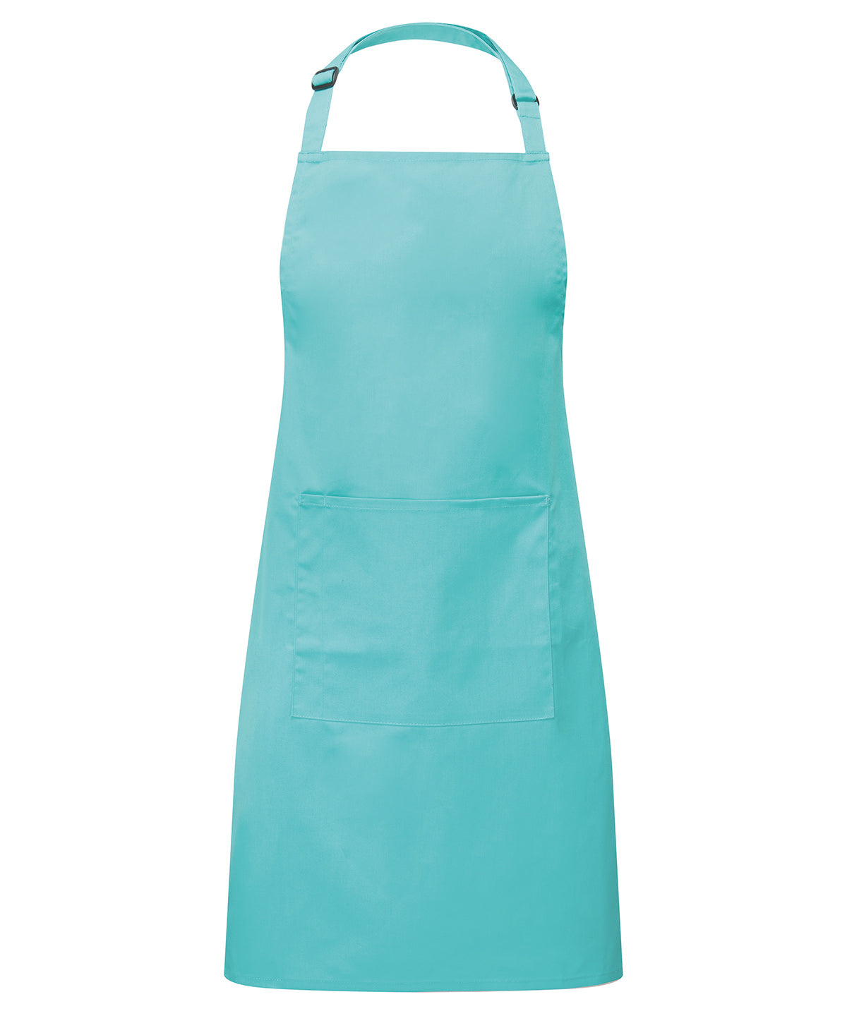 Premier Colours bib apron with pocket in Duck Egg, front view