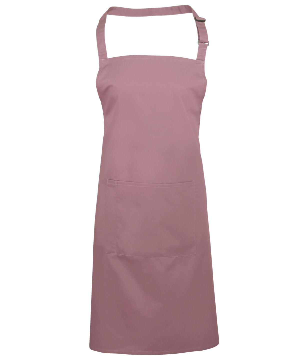 Premier Colours bib apron with pocket in Rose, front view