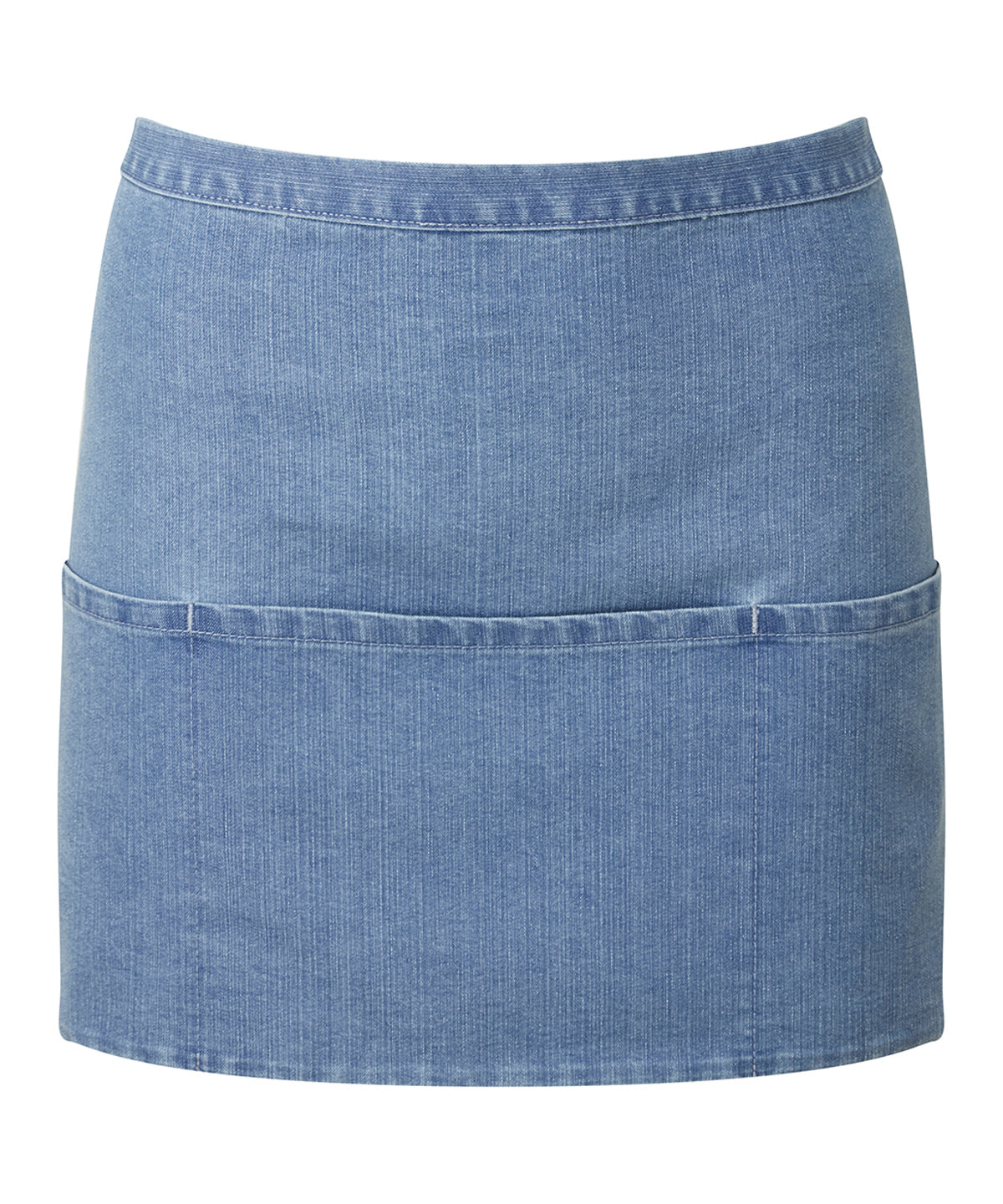 Premier Colours 3-pocket apron in Blue Denim, front view