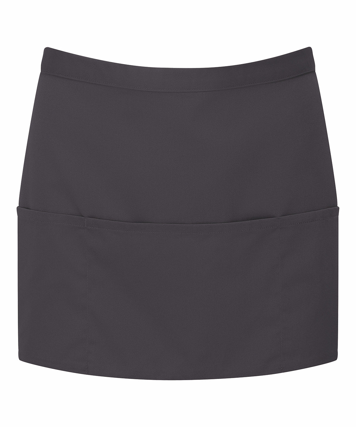 Premier Colours 3-pocket apron in Charcoal, front view