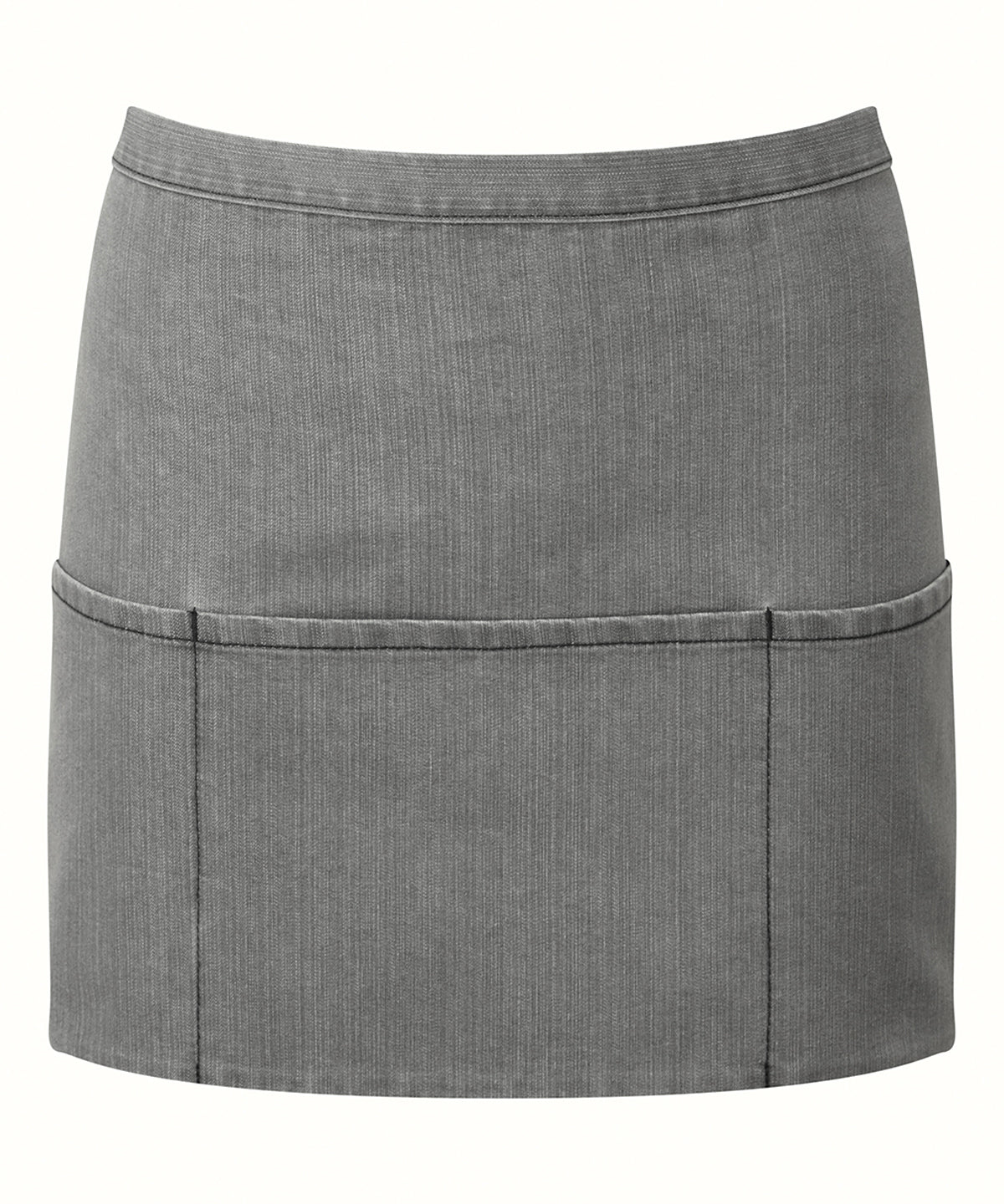 Premier Colours 3-pocket apron in Grey Denim, front view