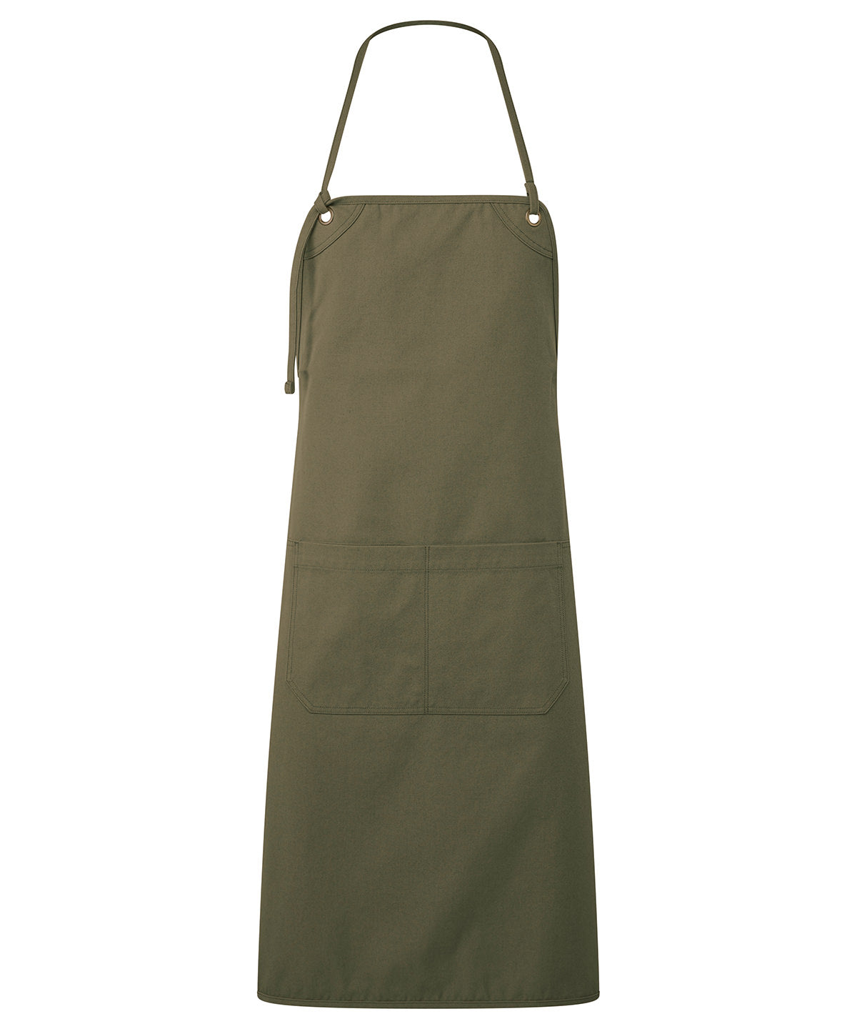 Premier ‘Artisan’s choice’ double-pocket canvas apron in Olive, front view