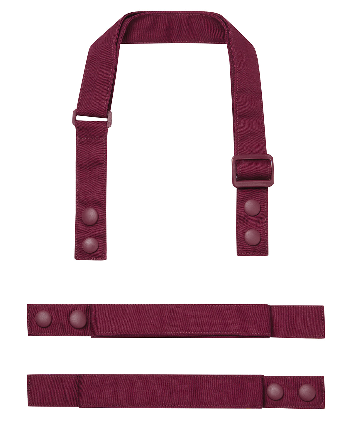 Premier ‘Swap & Pop’ Customisable Apron – Straps in Burgundy, front view