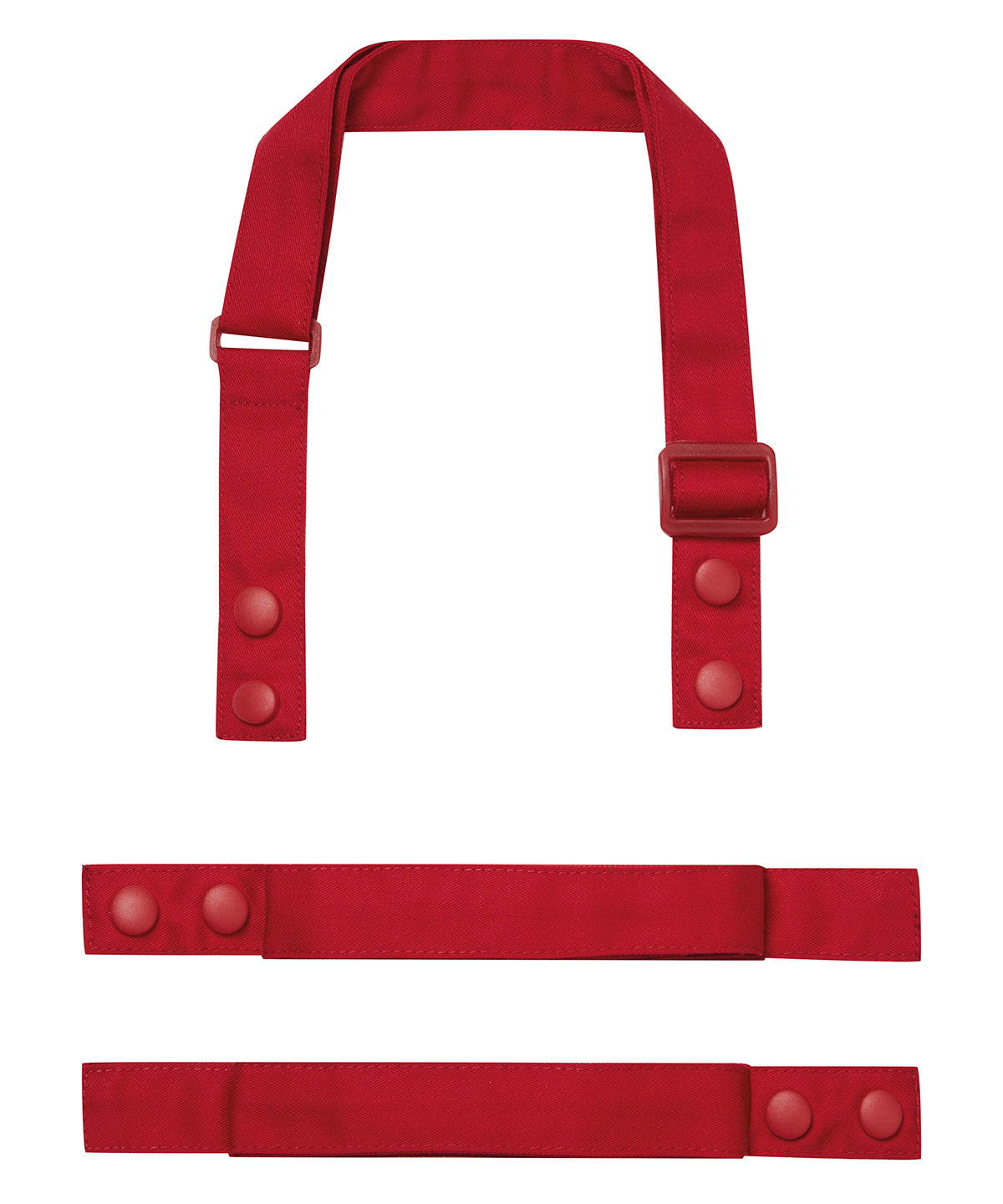 Premier ‘Swap & Pop’ Customisable Apron – Straps in Red, front view