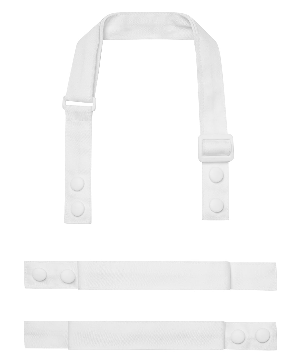 Premier ‘Swap & Pop’ Customisable Apron – Straps in White, front view