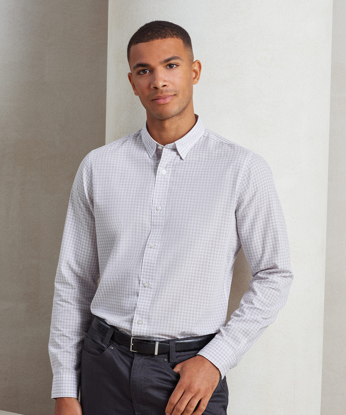Premier Maxton check long sleeve shirt, lifestyle photo