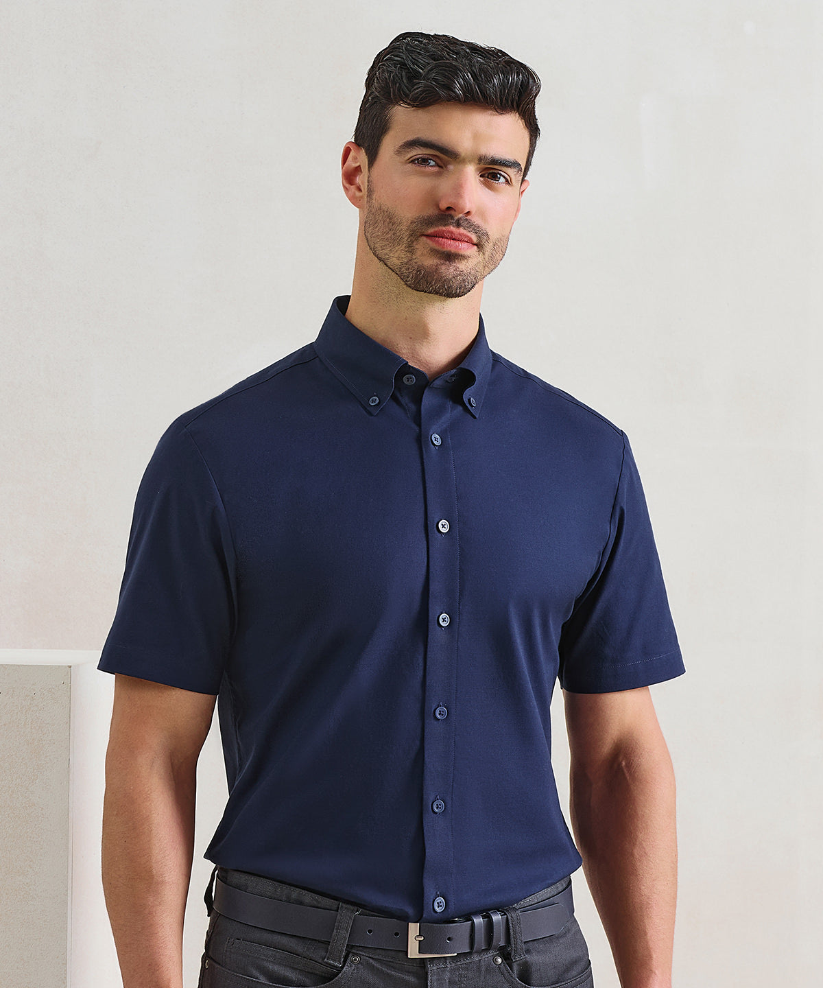 Premier ‘Supreme’ Oxford short sleeve shirt, lifestyle photo