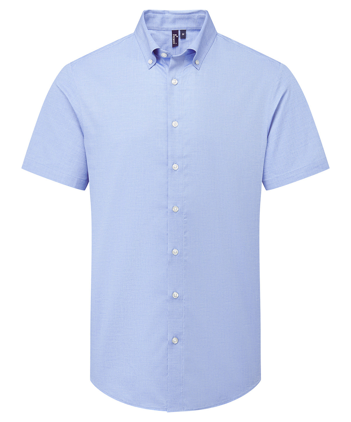 Premier ‘Supreme’ Oxford short sleeve shirt in Oxford Blue, front view