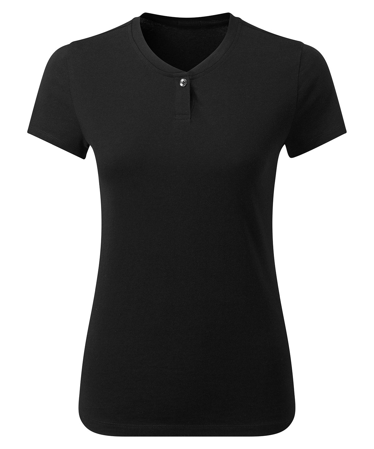 Premier Women’s Cotton Rich‘Comis’ Tee in Black, front view