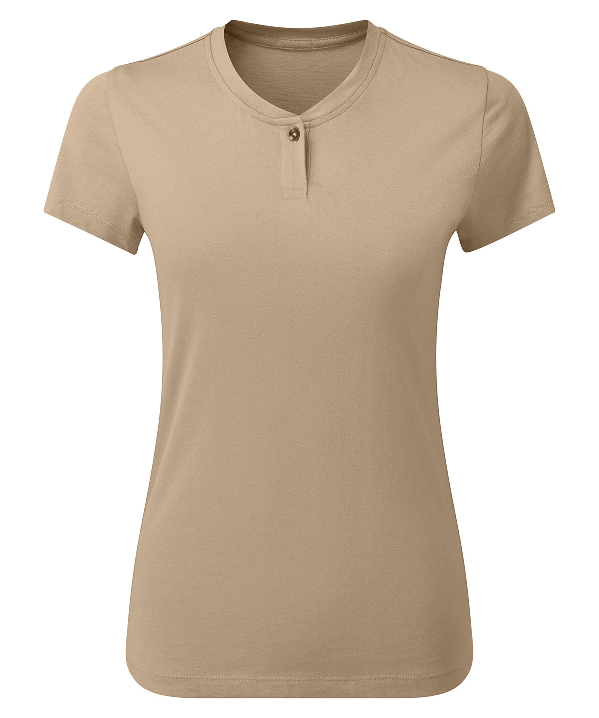 Premier Women’s Cotton Rich‘Comis’ Tee in Khaki, front view