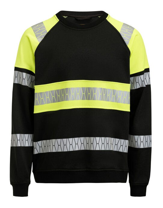 Jobman Sweatshirt Hi-Vis in Black/Yellow, main product image