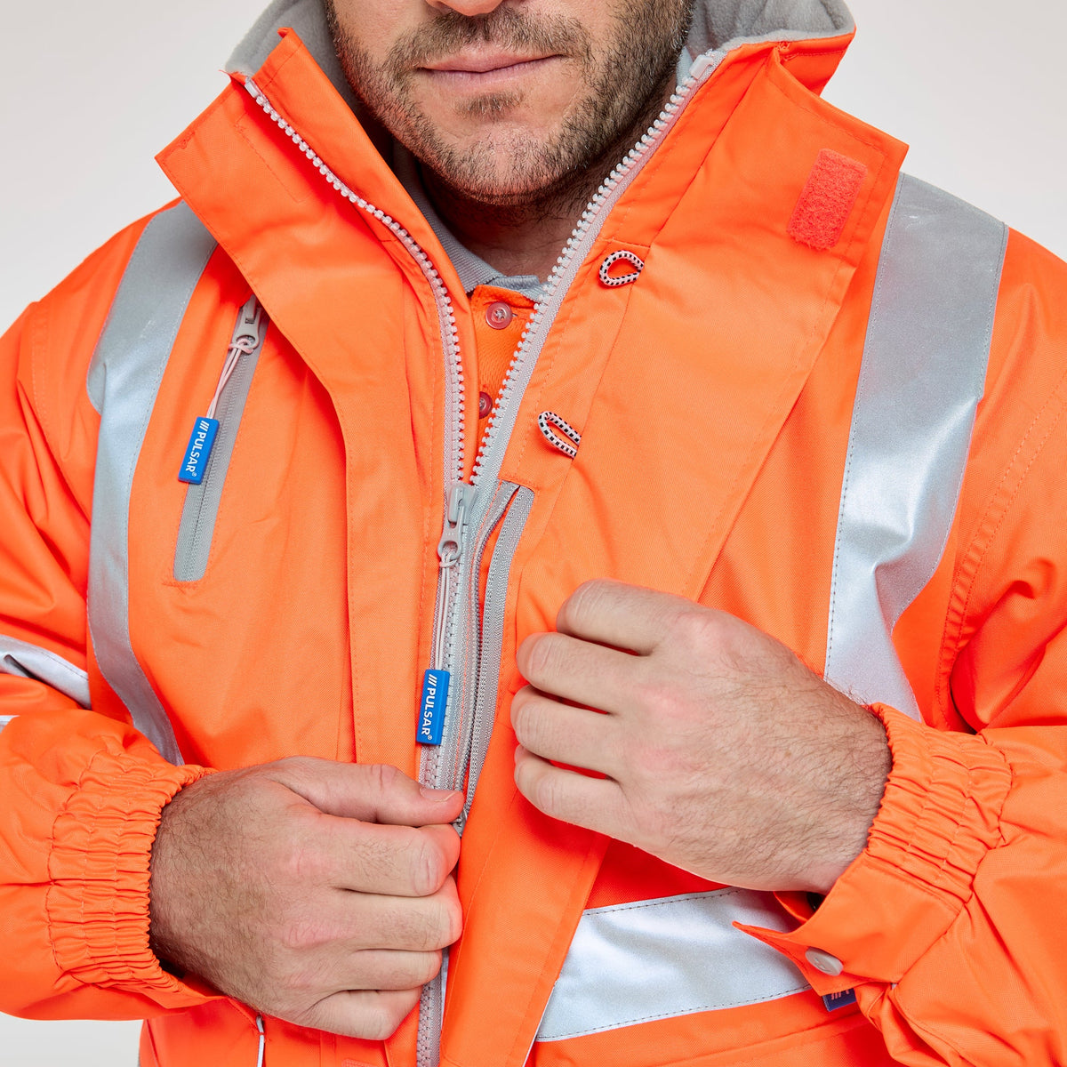 Pulsar Padded Bomber Jacket Orange, image 11