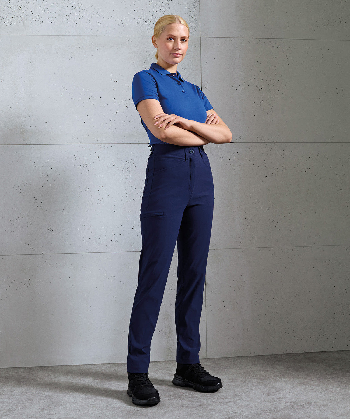 Premier Women's Stretchchecker 'Adapt' trousers, lifestyle photo