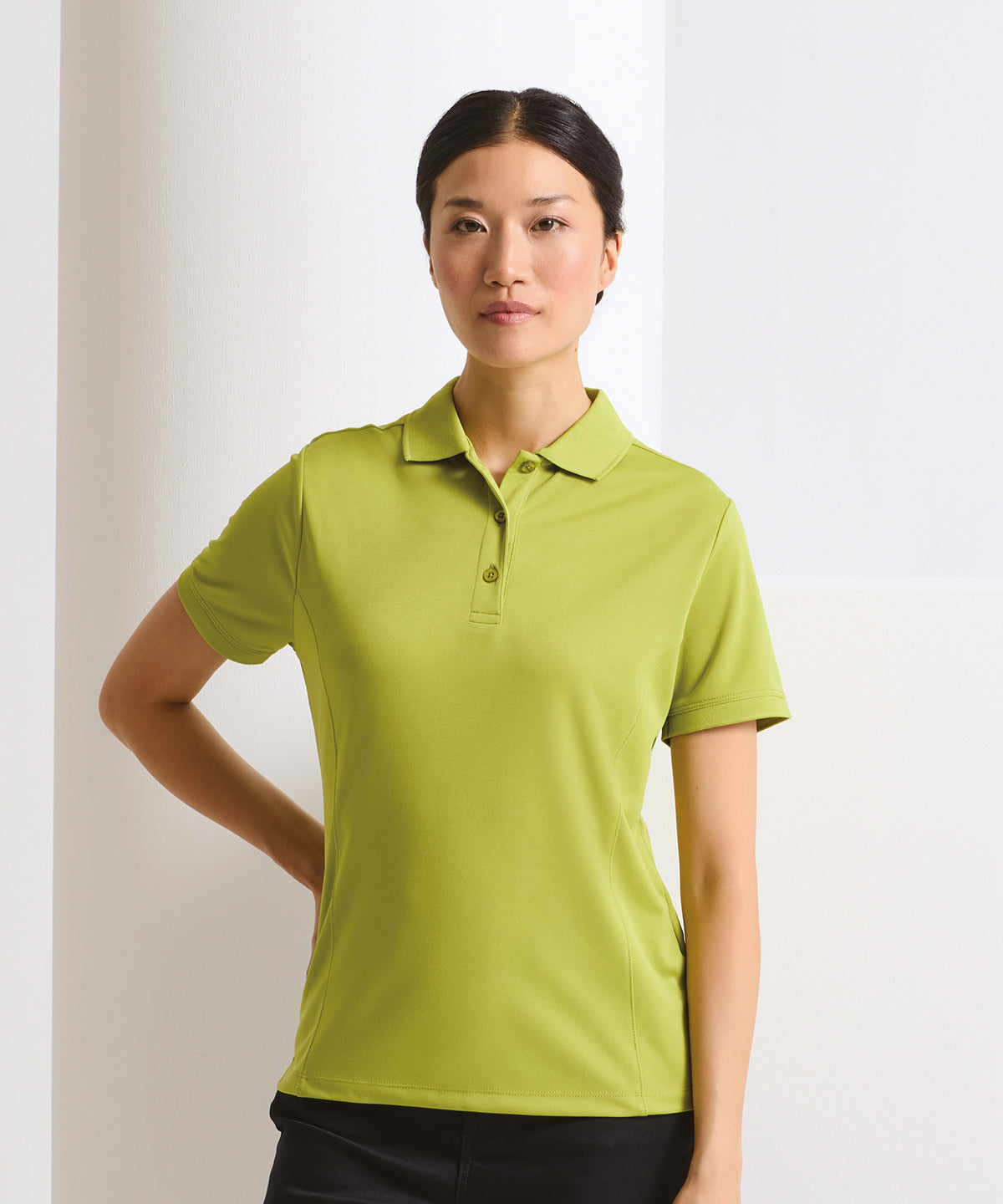 Premier Women's Coolchecker piqué polo, lifestyle photo