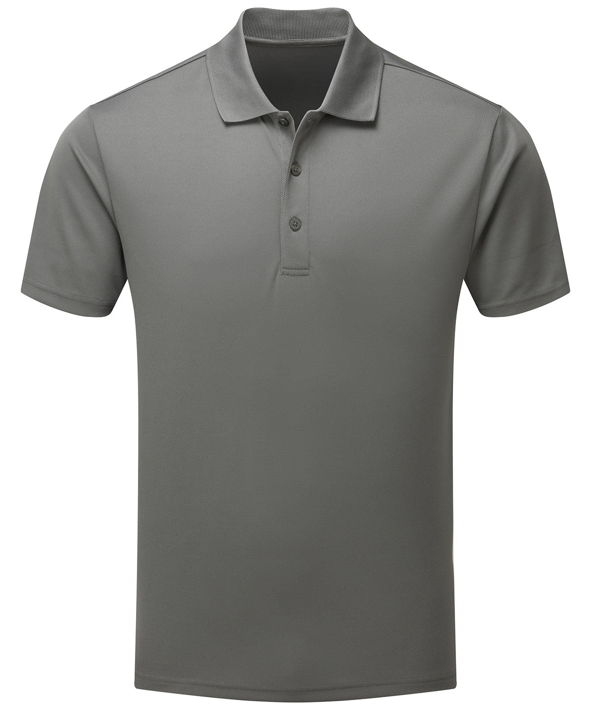 Premier Men’s Spun Dyed Recycled Polo Shirt in Mid Grey, front view