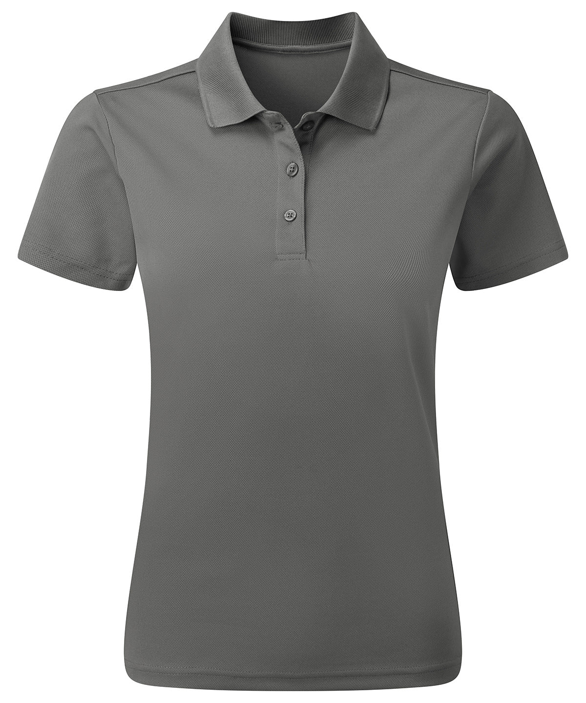 Premier Women’s Spun Dyed Recycled Polo Shirt in Mid Grey, front view