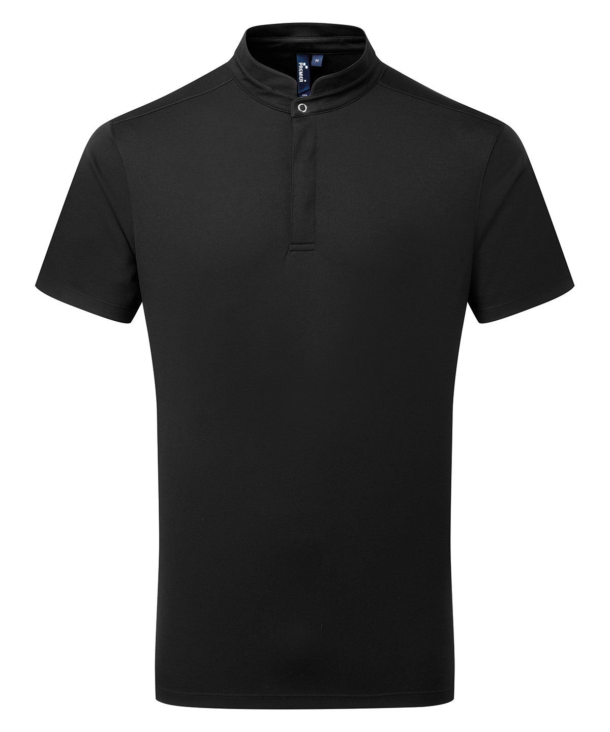Premier Essential Coolchecker short sleeve chef’s shirt in Black, front view
