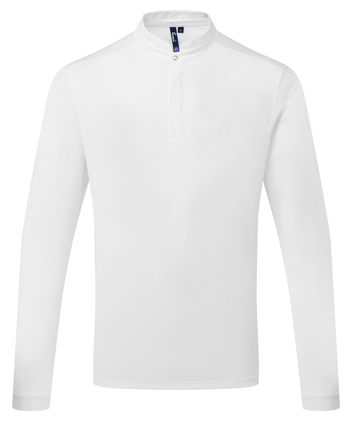 Premier Essential Coolchecker long sleeve chef’s shirt in White, front view