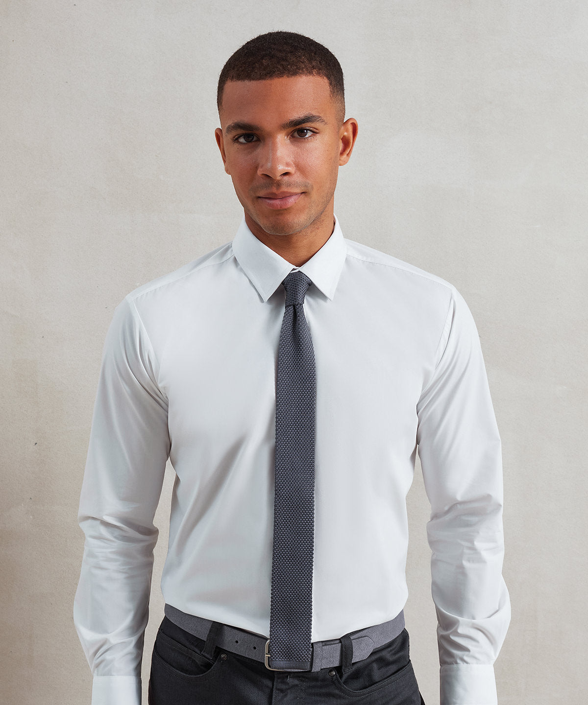 Premier Slim knitted tie, lifestyle photo