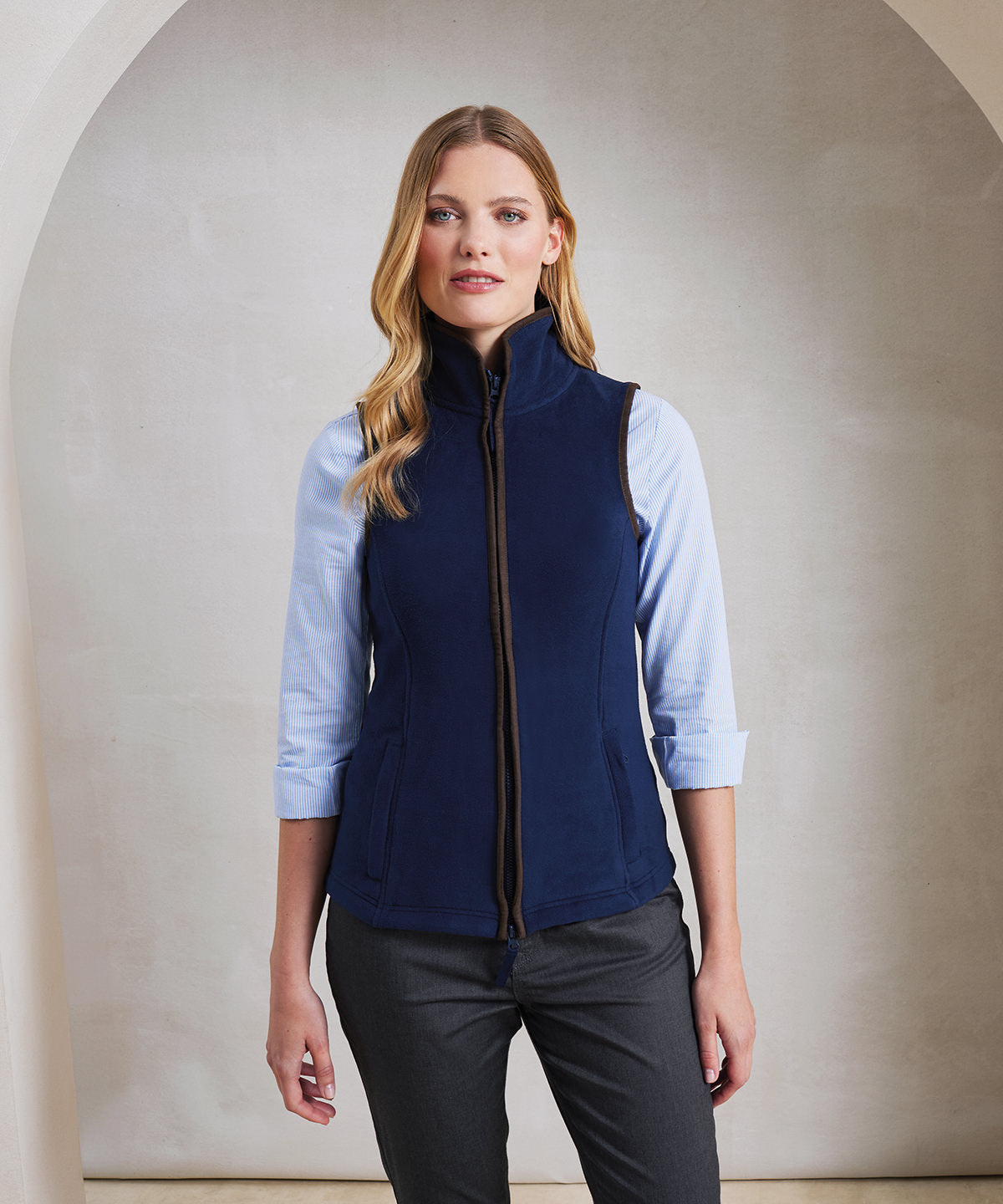 Premier Women’s artisan fleece gilet, lifestyle photo