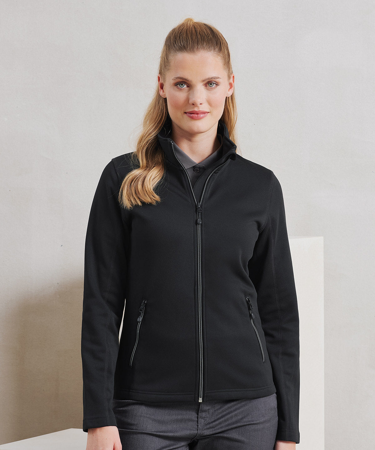 Premier Women’s Spun Dyed Recycled Zip-Through Sweat, lifestyle photo