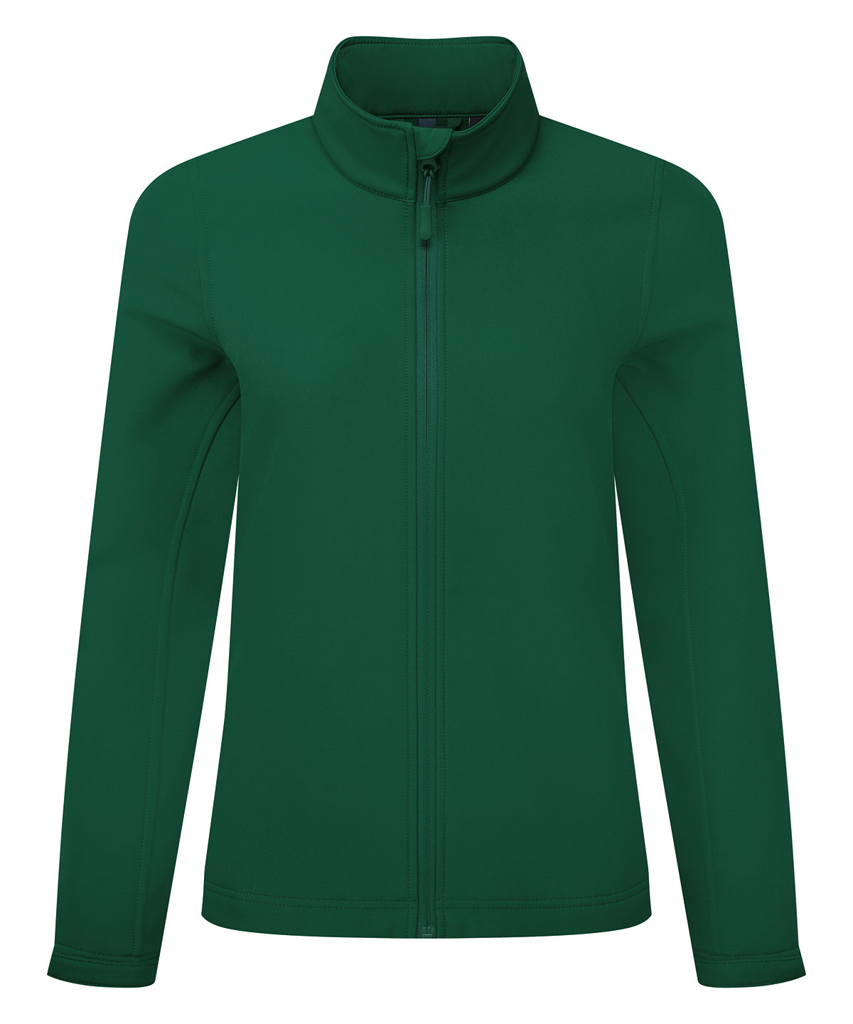Premier Women’s Windchecker printable and recycled softshell jacket in Bottle, front view