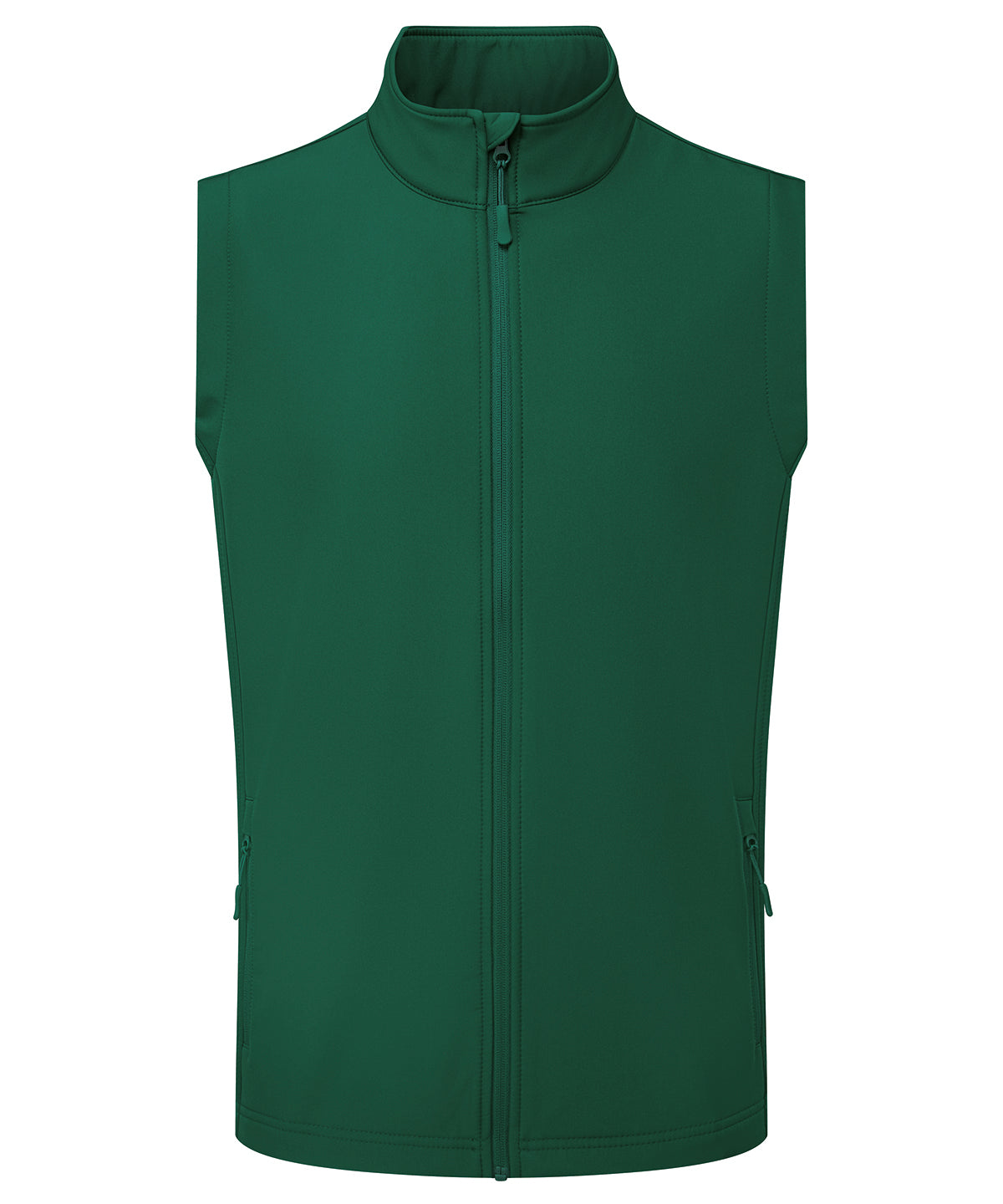 Premier Windchecker printable and recycled gilet in Bottle, front view
