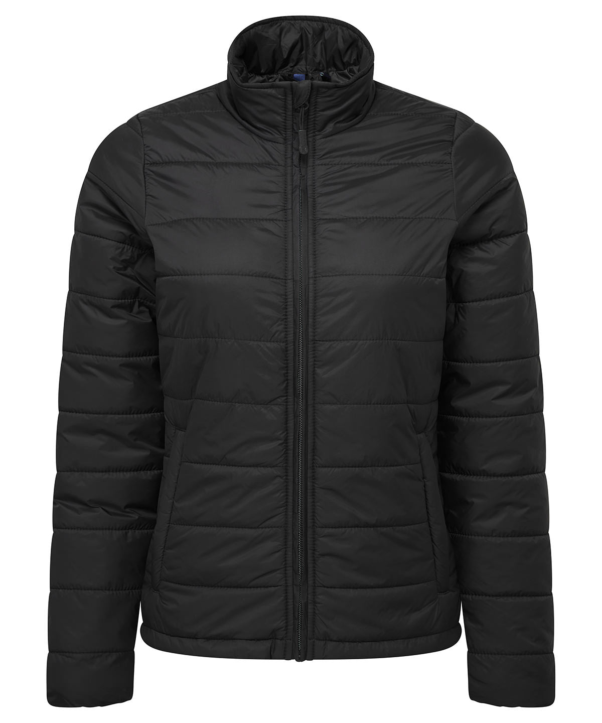 Premier Women’s ‘Recyclight’ padded jacket in Black, front view