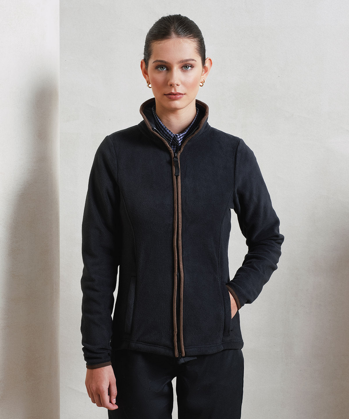 Premier Women’s artisan fleece jacket, lifestyle photo