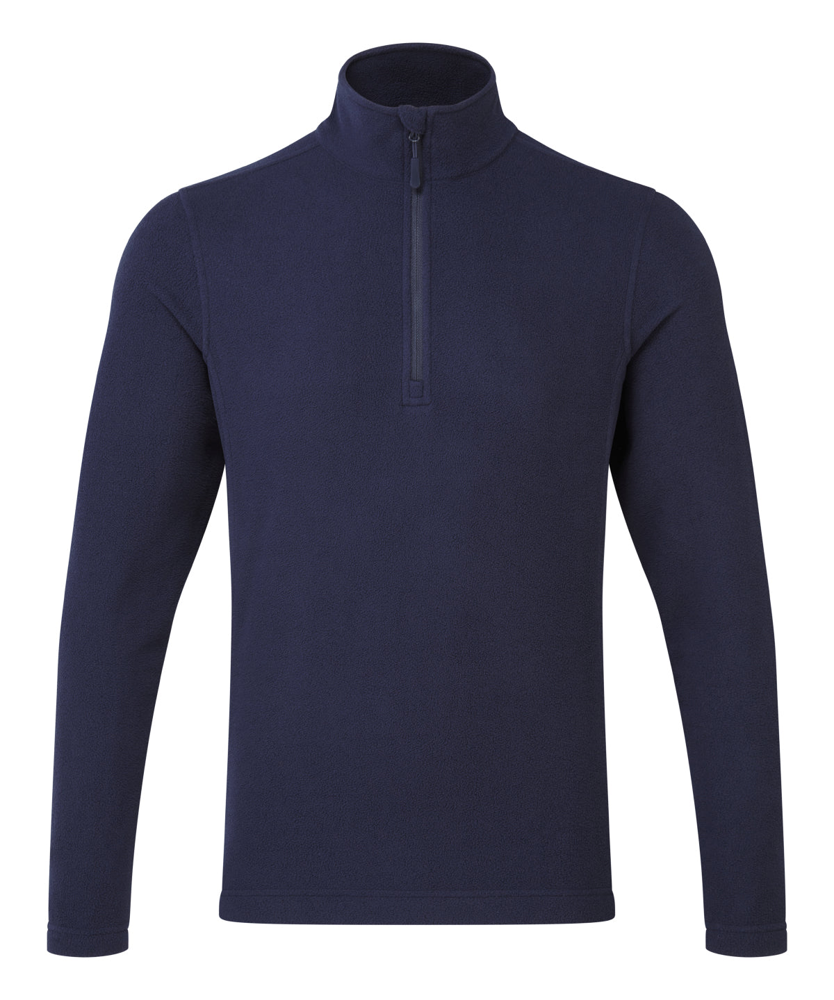Premier Unisex ‘Recyclight’ 1/4 zip microfleece in Navy, front view