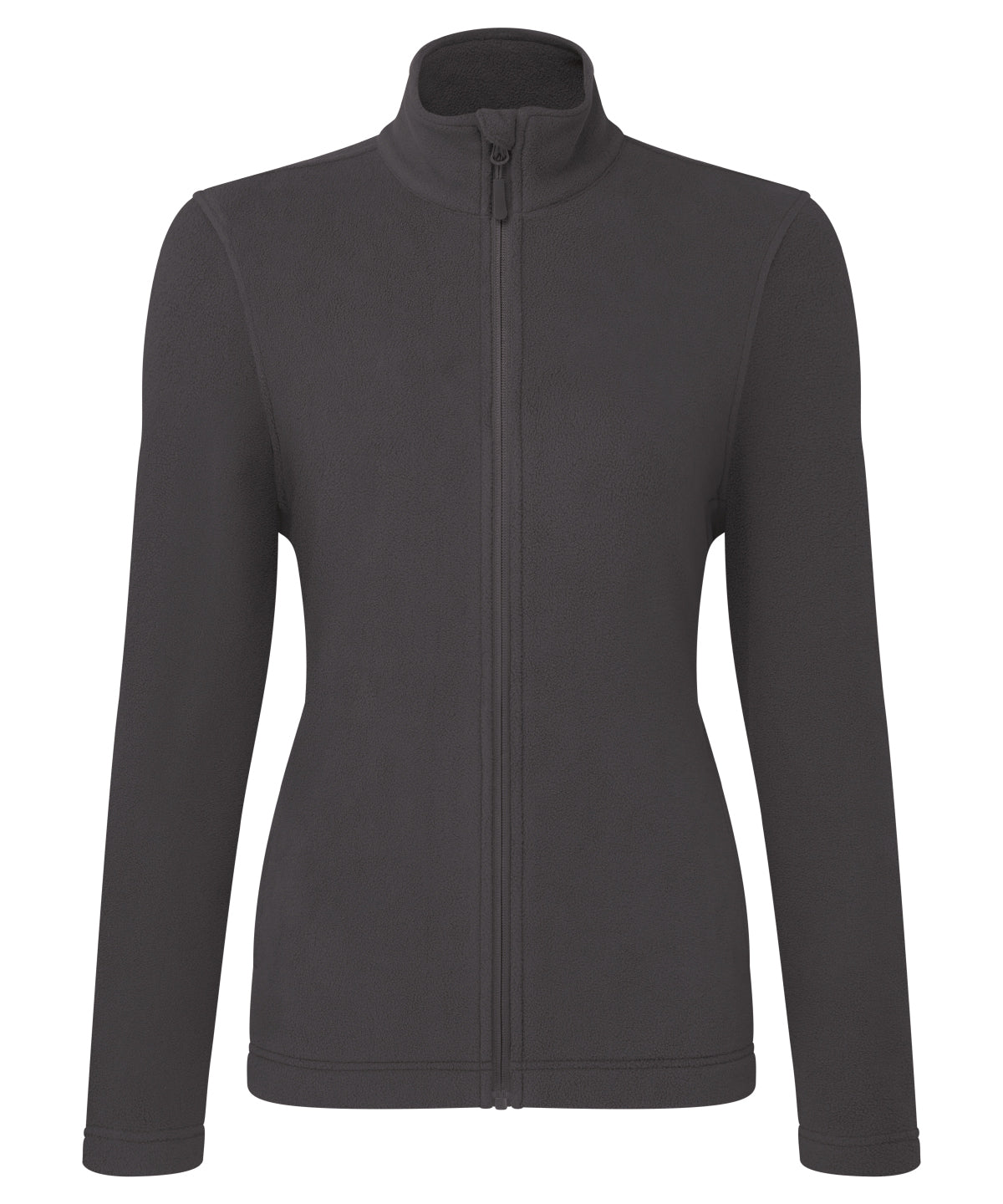 Premier Women’s ‘Recyclight’ full-zip microfleece in Grey, front view