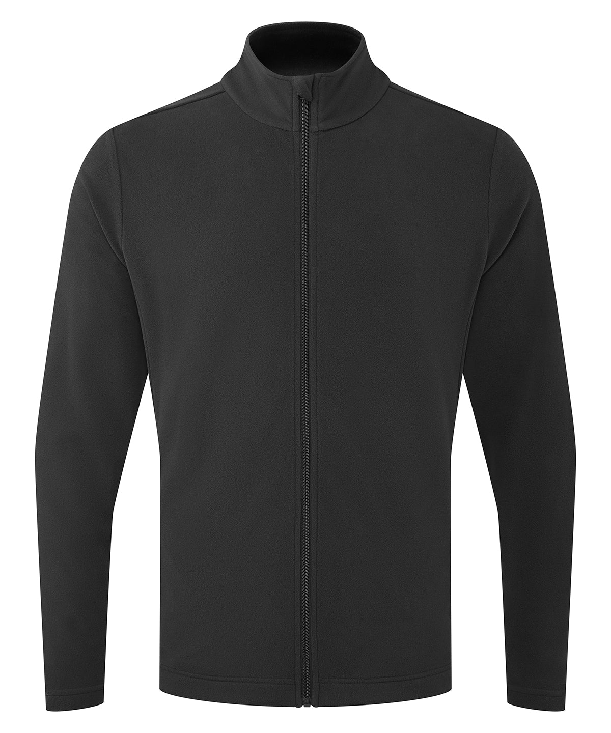 Premier 'Recyclight Ultra' full-zip microfleece in Black, front view