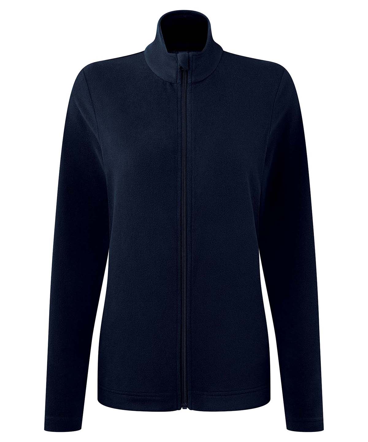 Premier Women's 'Recyclight Ultra' full-zip microfleece in Navy, front view