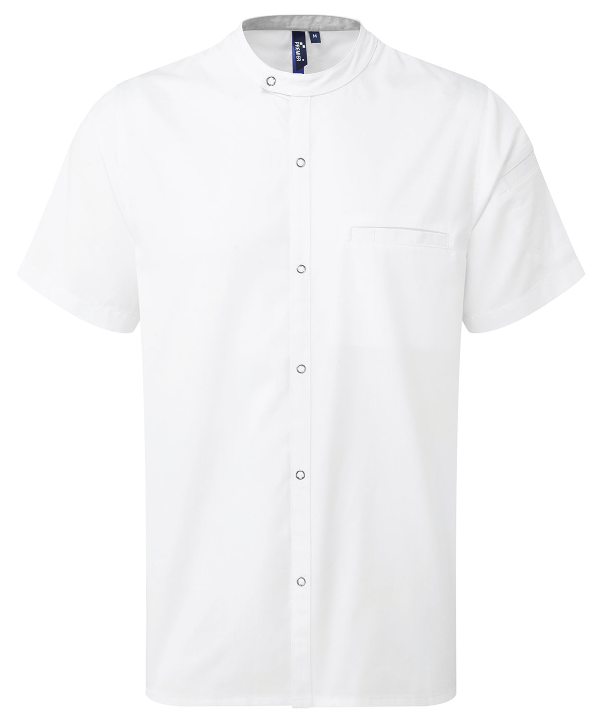 Premier Chef's 'Recyclight' Short Sleeve Shirt in White, front view