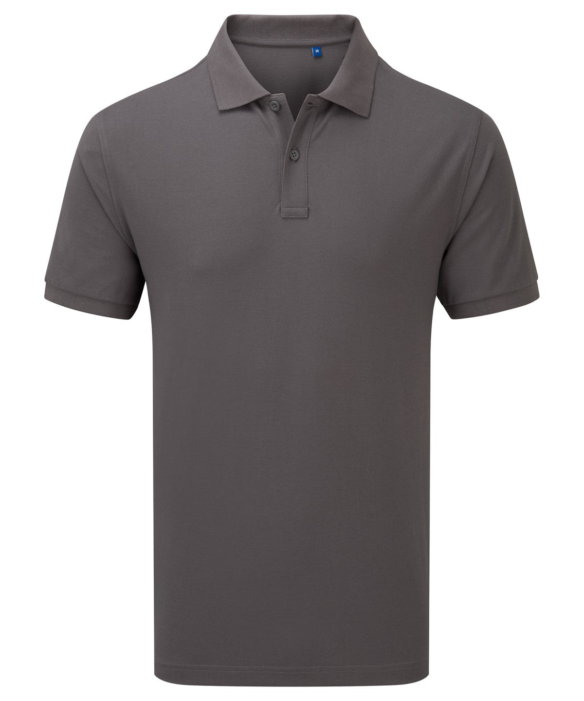 Premier ‘Essential’ unisex short sleeve workwear polo shirt in Dark Grey, front view