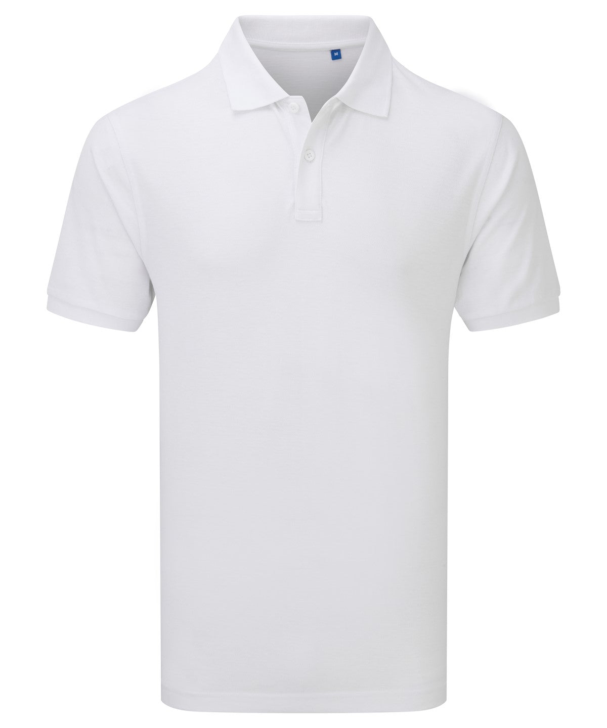 Premier ‘Essential’ unisex short sleeve workwear polo shirt in White, front view