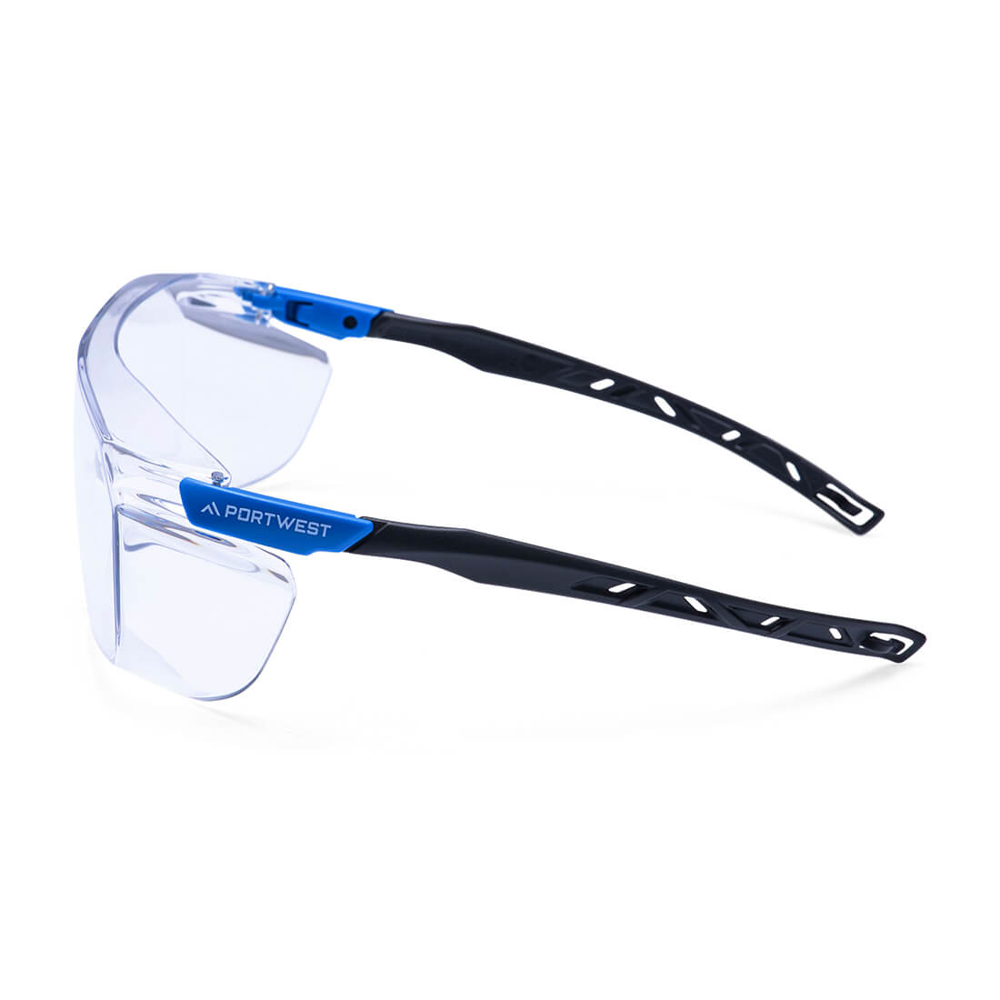 Portwest PS31 Top OTG Safety Glasses in Clear, back view