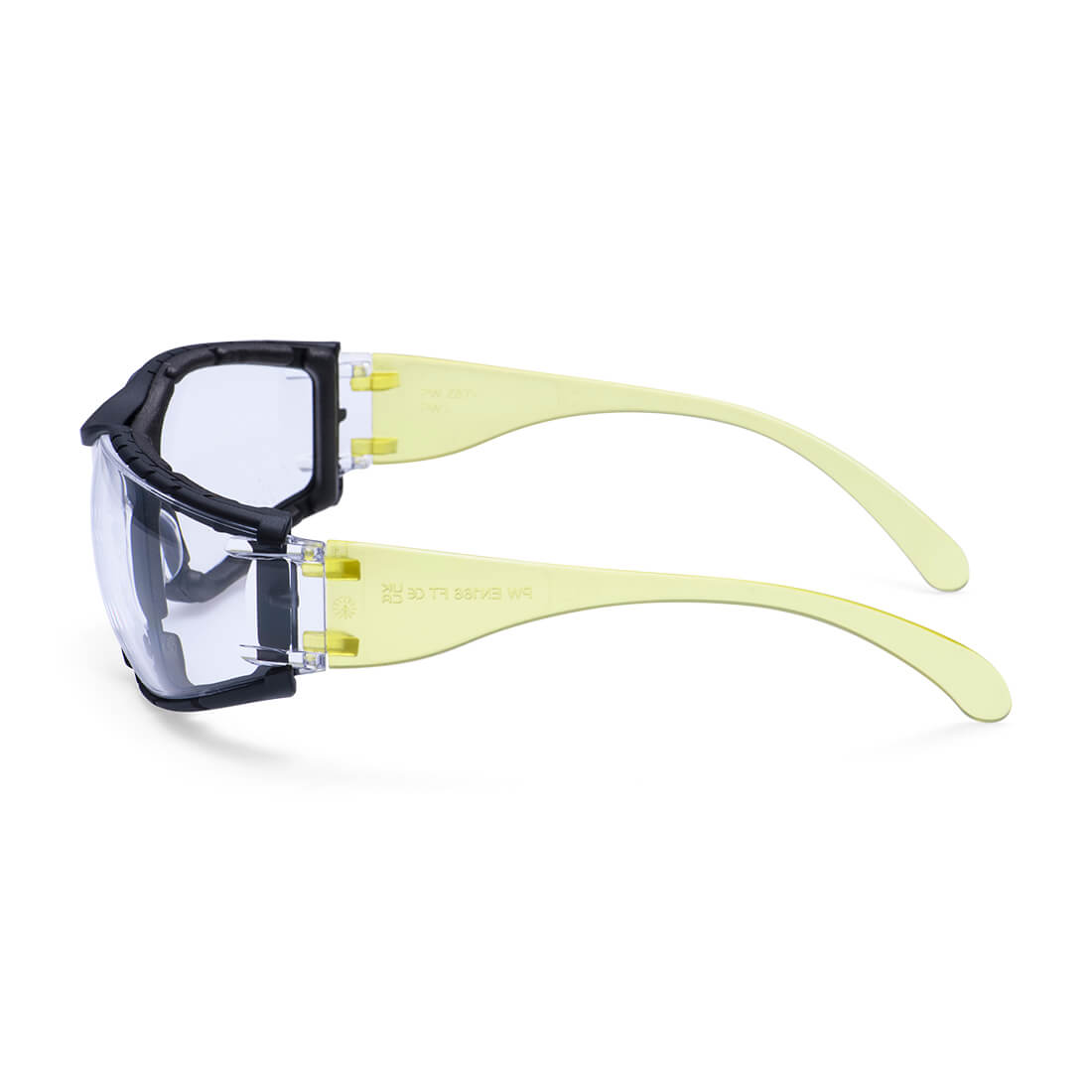 Portwest PS32 Wrap Around Plus Safety Glasses in Clear, back view