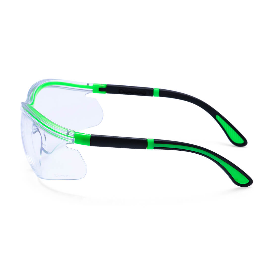 Portwest PS34 Neon Safety Glasses in Clear, back view