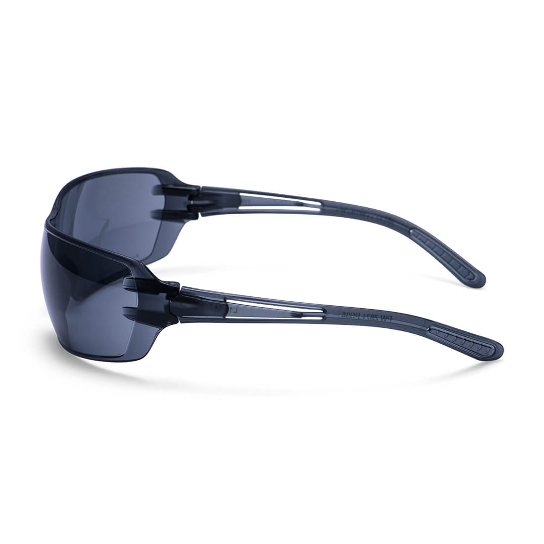Portwest PS35 Ultra Light Safety Glasses in Smoke, back view