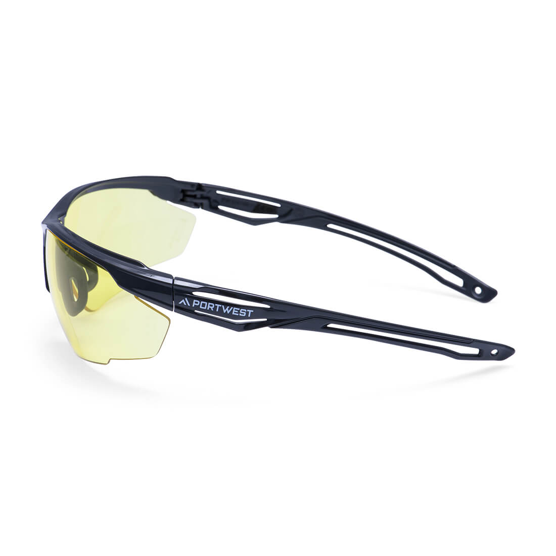 Portwest PS36 Anthracite Safety Glasses in Amber, back view