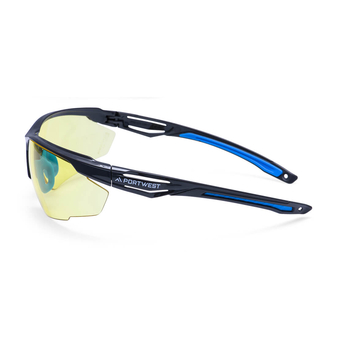 Portwest PS37 Anthracite KN Safety Glasses in Amber, back view