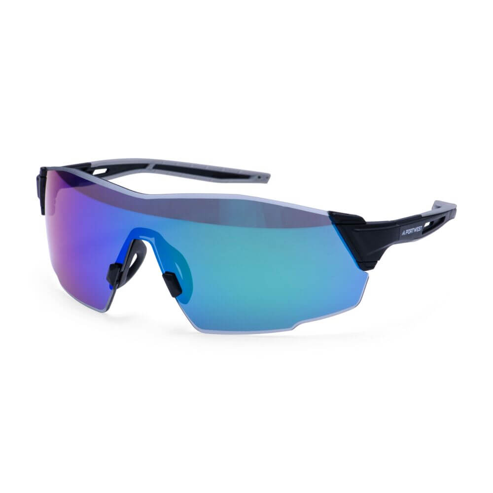 Portwest Sporty Shield Safety Glasses in Blue Mirror, main product image
