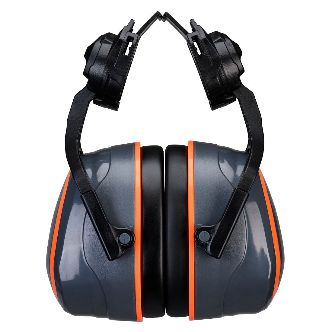 Portwest HV Extreme Ear Defenders High Clip-On Metal Free in Grey/Orange, main product image