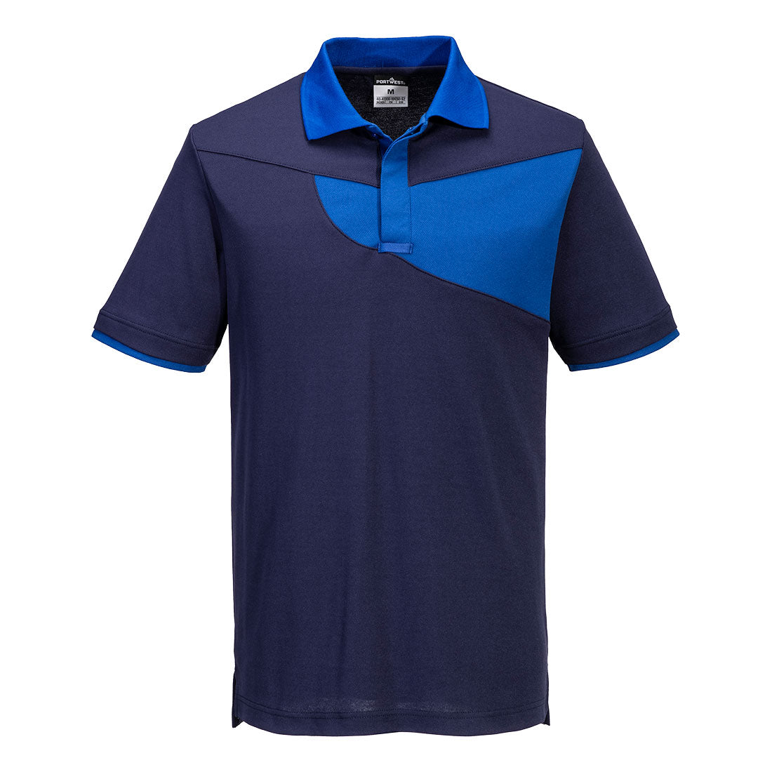 Portwest Two Tone Polo Shirt S/S in Navy/Royal, image 2