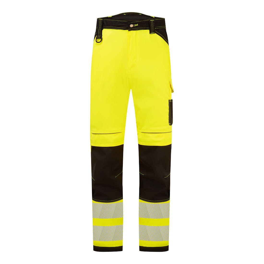 Portwest PW3 Hi-Vis Lightweight Stretch Work Trousers in Yellow/Black, image 2